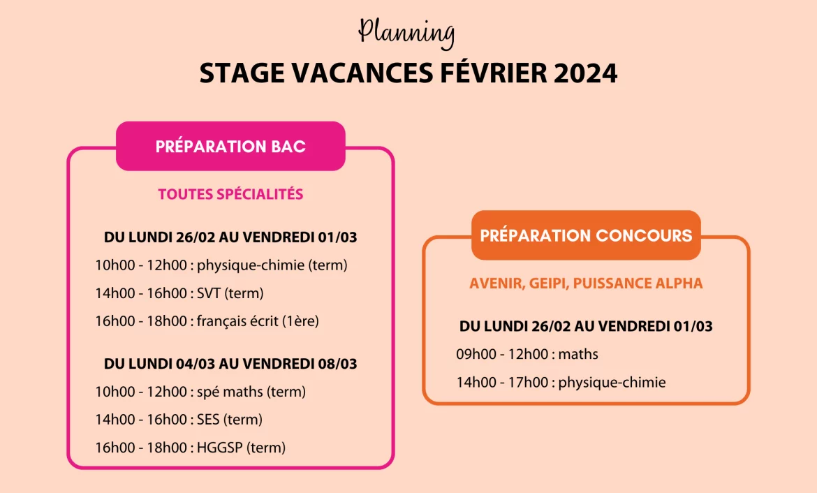 Stages préparation bac