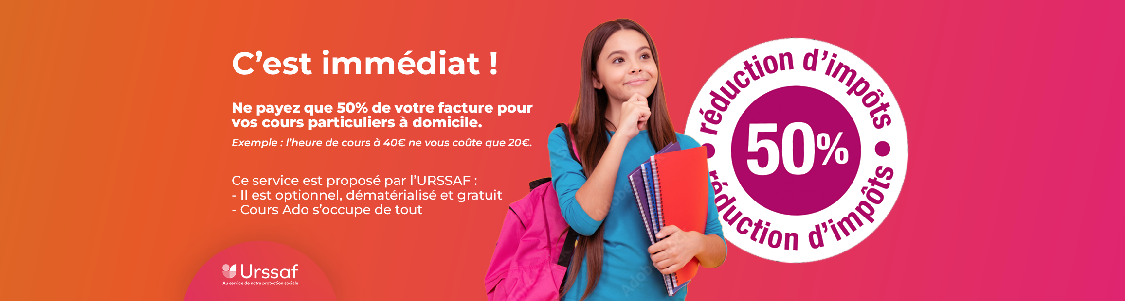 Profitez de l'avance immédiate pour le soutien scolaire